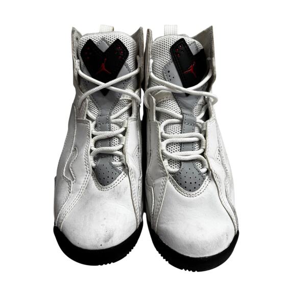 Air Jordan Youth Size 5Y True Flight White Black High Top Basketball Sneakers - Picture 3 of 8